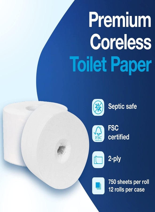 Tork Coreless High-Capacity Toilet Paper Roll White T7, Premium, 2-ply, 12 x 750 sheets, 472885 - Image 3